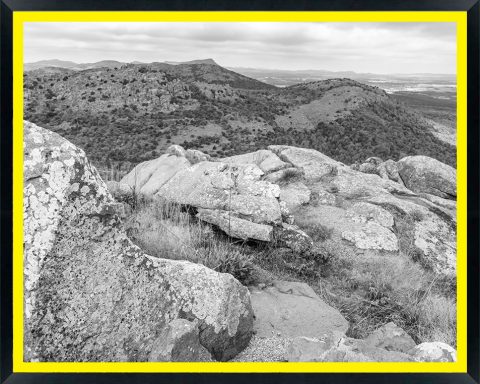 USA, Oklahoma, Wichita Mountains National Wildlife Refuge. Lichen on rocks atop Mt. Scott.